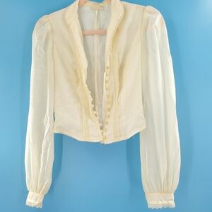 RARE vintage 1970s Jessica McClintock Gunnie Sax blouse